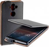 MP case zwart eco lederen flip case Nokia 8 Sirocco flip case hoesje