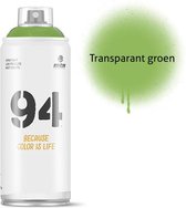 MTN94 Transparant Groene spuitverf - 400ml lage druk en matte afwerking
