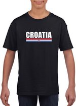 Zwart Kroatie supporter t-shirt voor kinderen L (146-152)