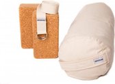 Zenzes PRO ECO bolster met yogariem en 2 yogablokken - ecru