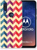 Motorola One Vision TPU bumper Zigzag Color