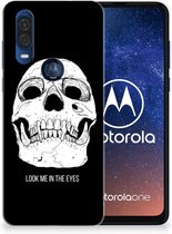 Motorola One Vision Silicone Back Case Skull Eyes