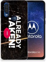 Motorola One Vision Siliconen hoesje met naam Already Taken Black