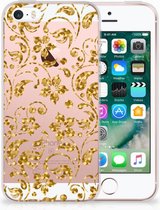 iPhone SE | 5S TPU Hoesje Design Gouden Bloemen