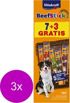 Vitakraft Beefsticks Voordeelverpakking - Hondensnacks - 3 x 10x12 g 7+3 stuks