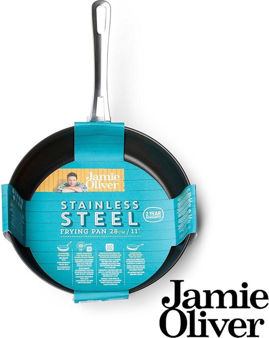 Jamie Oliver - Mid Tier Frying Pan 28cm RVS | bol.com