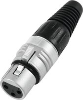 Hicon HI-X3CF XLR-connector Bus, recht Aantal polen: 3 Zilver, Zwart 1 stuk(s)