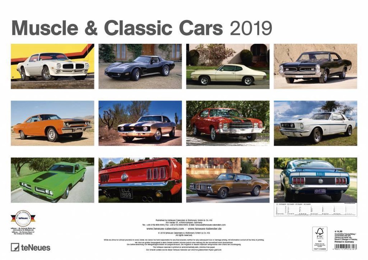 Muscle & Classic Cars 2019 Wandkalender