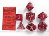 Chessex Vortex Burgundy/gold Polydice Dobbelsteen Set (7 stuks)