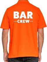 Bar crew / personeel tekst polo shirt oranje voor heren XL