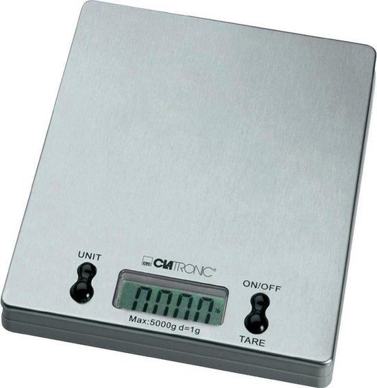 Clatronic KW 3367 - Keukenweegschaal - Digitaal Weegbereik (max.): 5 kg - RVS