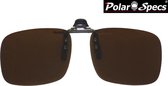 Polar Specs® 46x132 mm. Aluminium Opklapbare Voorhanger – Clip on Zonnebril – Brilclip – Voorzetbril – Polarized Brown – Unisex