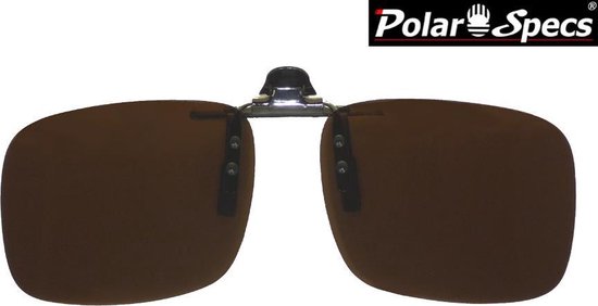 Polar Specs® Polar® 46x132 mm. Pendentif pliant en aluminium - Clip sur lunettes de soleil - Clip lunettes - Lunettes - Marron polarisé - Unisexe