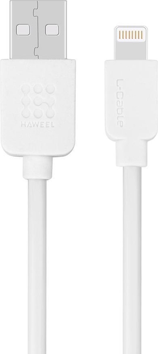 Haweel Lightning USB Oplader en Data-kabel voor iPhone iPod iPhone - 2m - Wit - HAWEEL
