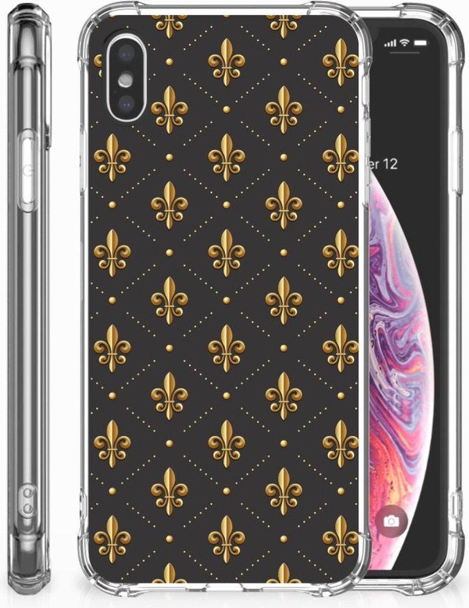 Apple iPhone Xs Max Doorzichtige Silicone Hoesje Franse Lelie