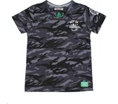 DJ Dutchjeans Jongens T-shirt - Black + camouflage print - Maat 122