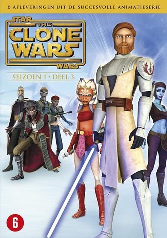 Seizoen 1, deel 3 van de Star Wars: The Clone Wars animatieserie. Met Obi-Wan Kenobi, Ahsoka Tano en andere personages in een winterse omgeving.