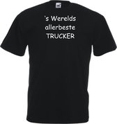 Mijncadeautje T-shirt - 's Werelds beste Trucker - - unisex - Zwart (maat XL)