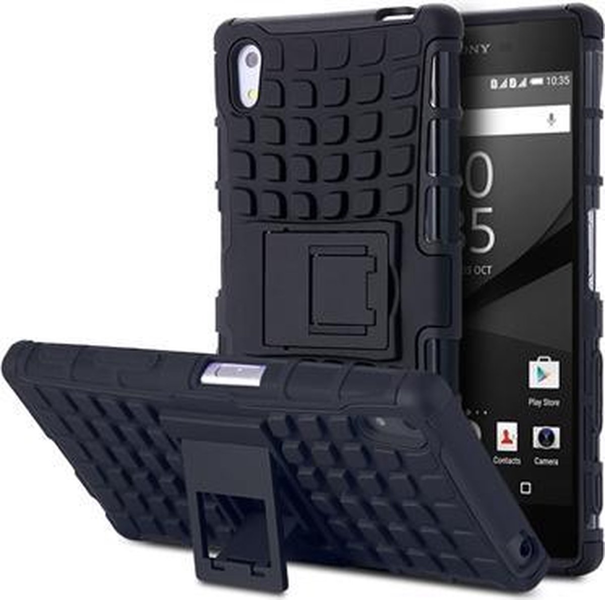 Shock Proof Hybride Case Hoesje voor Sony Xperia C5 Zwart