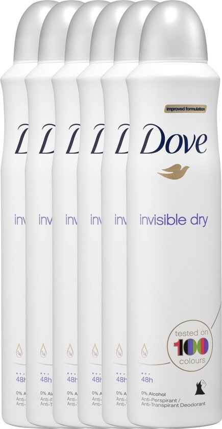 Dove Invisible Dry Women - 6 x 250  ml - Deodorant Spray - Voordeelverpakking