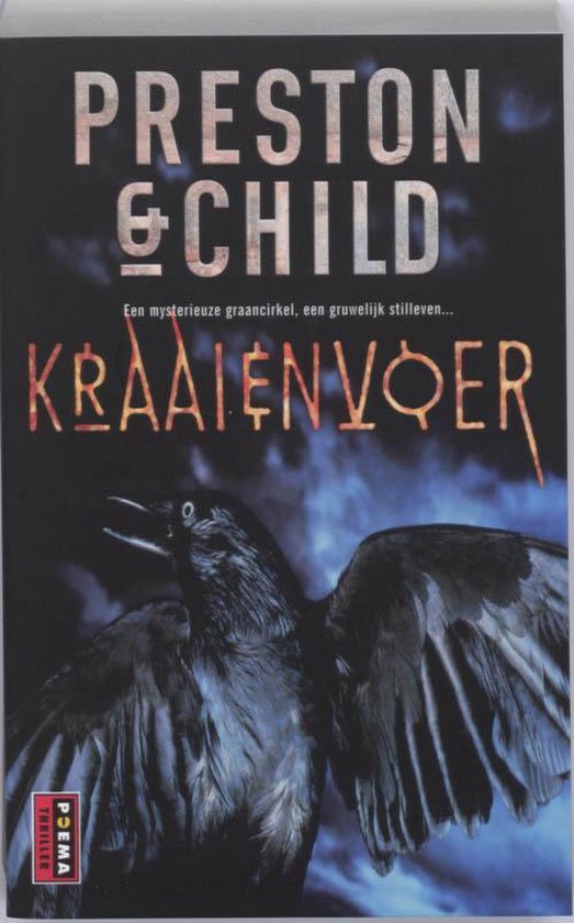 Boekomslag met een kraai en de titel 'KRAAIENVØER' van Preston & Child.
