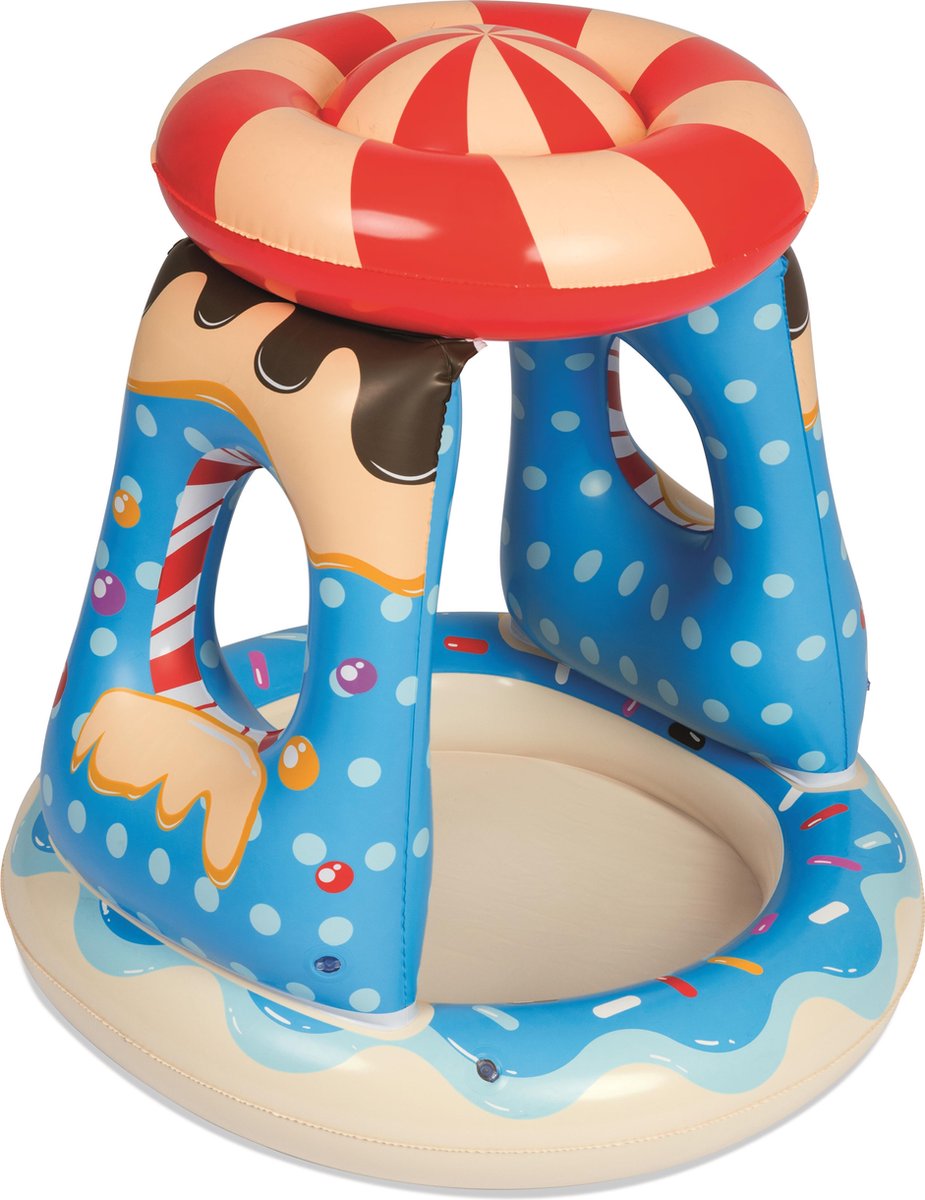 Bestway Candyville Zwembad - Peuterzwembad - Vanaf 2 Jaar - Zonnedak - Zachte Bodem - 91x91x89 cm — afbeelding 6