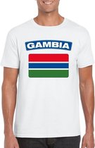 T-shirt met Gambiaanse vlag wit heren S