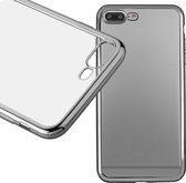 MP Case MP Case flexibel silicone met zilver randen transparant voor Apple iPhone 7 / 8 Plus back cover