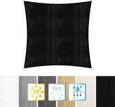 Vierkante luifel van Lumaland incl. spankoorden|Vierkant 5 x 5 m| 160 g/m² - zwart