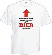 Mijncadeautje - unisex - T-shirt wit maat XXL Hier BIER bijvullen