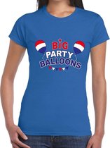 Blauw Toppers t-shirt Big Party Balloons dames - Toppers kleding S