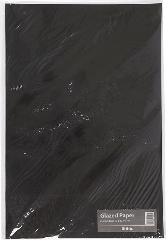 afstuderen Bederven wetgeving Glanspapier, vel 32x48 cm, zwart, 25 vellen | bol.com