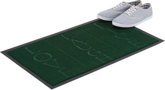 Dempsey borst etiket relaxdays deurmat Love - droogloopmat - dunne binnenmat - voetmat groen -  schoonloopmat | bol.com