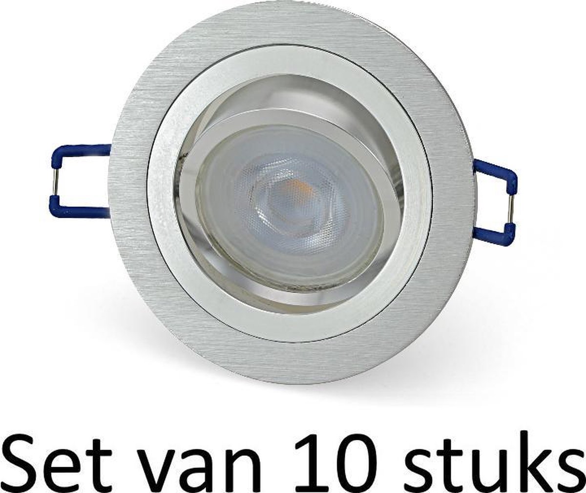Dimbare Philips GU10 inbouwspot | Zilver rond | Set van 10 stuks