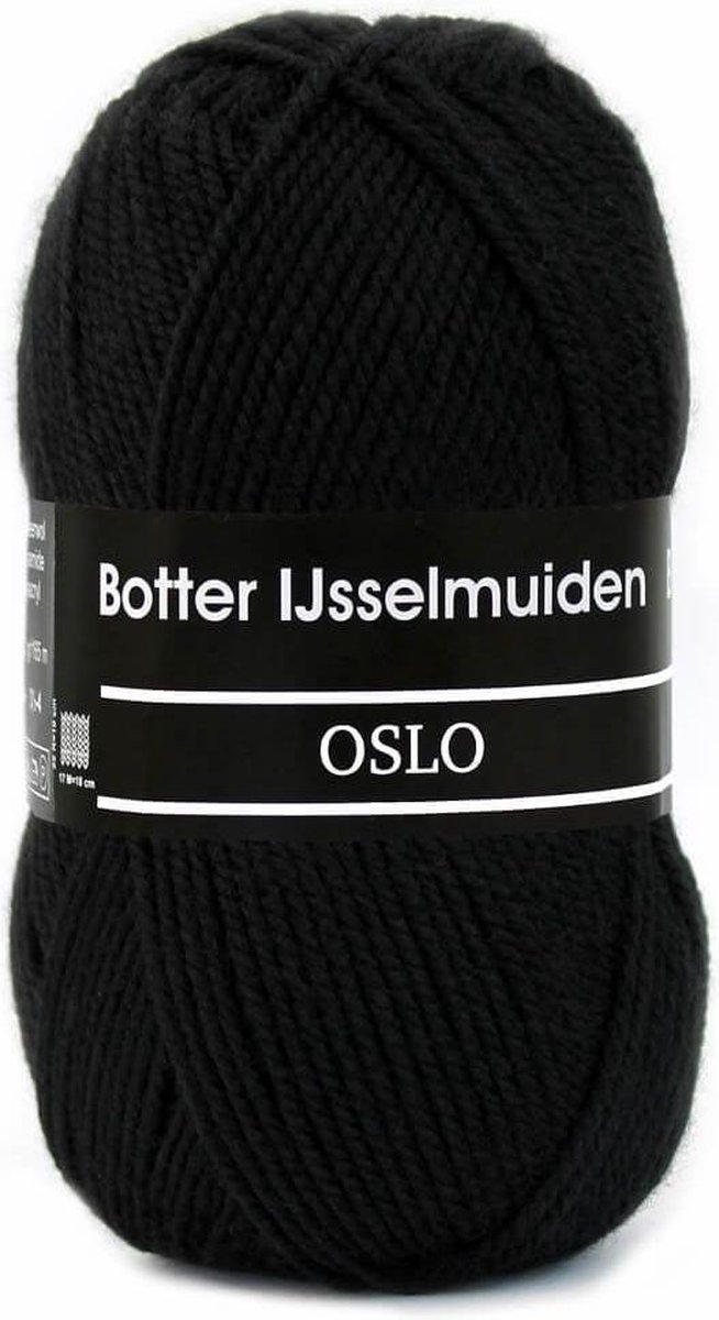 Oslo zwart 09 - Botter IJsselmuiden PAK MET 10 BOLLEN a 100 GRAM. PARTIJ 630090. INCL. Gratis Digitale vinger haak en brei toerenteller