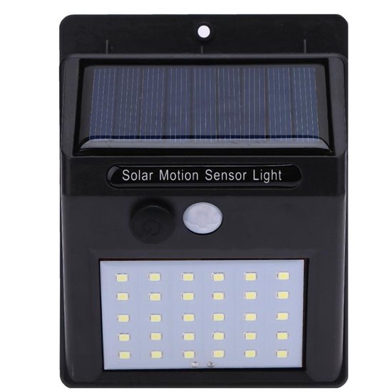 media Afleiden hoofd Solar LED Buitenlampje met sensor/bewegingsmelder - Zwart 30 leds | bol.com