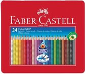 Kleurpotlood Faber Castell GRIP metalen etui a 24 stuks doos met 3 stuks