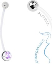Fako Bijoux® de Piercing nombril de grossesse - Cristal - Lilas