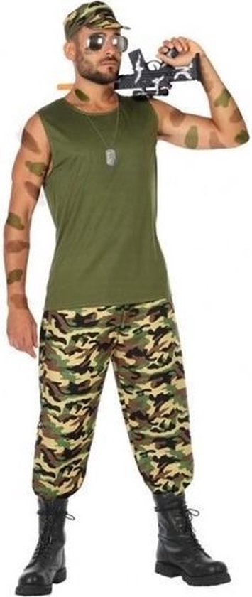 Verkleed kostuum -  militair/soldaat - kostuum/pak voor heren - carnavalskleding - voordelig geprijsd M/L
