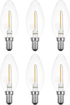 6 stuks - LEDmaxx led filament kaarslamp E14 1W 2200K 100lm