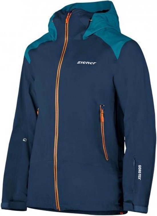 Ziener - Tray Man GTX Heren Ski jas (donkerblauw/turkoois) - 50 | bol.com