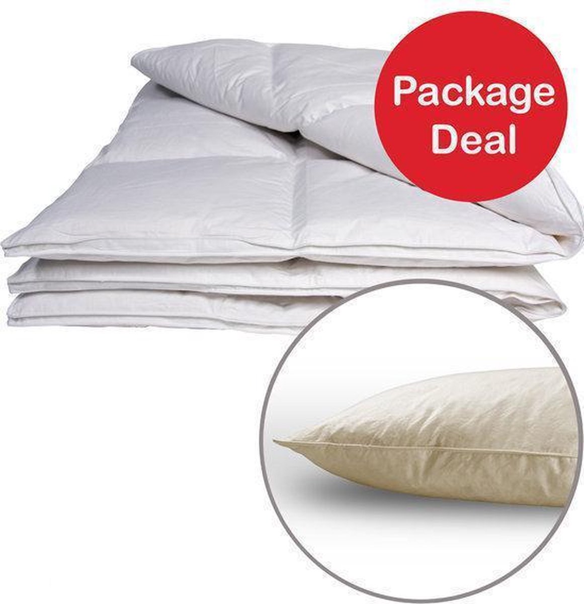 Package Deal Dekbed 90% dons enkel - 200x200 + 2x Kapok Hoofdkussen |  bol.com