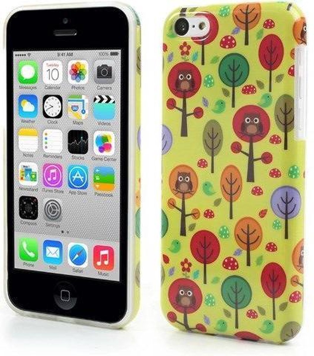 TPU Softcase iPhone 5c - Uiltjes en Bomen