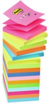Post-it® Z-Notes, Navullingen, Geel (2), Groen (1), Paars (1), Roze (1), Oranje (1), 76 x 127 mm, 6 Blokken, Individueel Verpakt, 100 Blaadjes/Blok