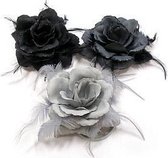 Glitter roos in grijs tinten  Zwart