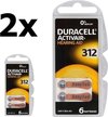 12 Stuks (2 Blister a 6st) Duracell ActivAir 312 MF (Hg 0%) Hearing Aid Gehoorapparaat batterijen