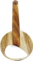 keukenrolhouder - acaciahout met witte dop in druppelvorm - handig in gebruik - fairtrade van Kinta