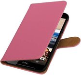 Bookstyle Wallet Case Hoesjes voor HTC Desire 830 Roze