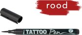 KREUL Rode Tattoo Stift - Tattoo pen voor creatief schilderen en decoreren van niet-vettige huid – voor strand, feest, carnaval en kinderen verjaardag