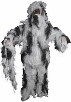 MFH Camouflage pak 'Ghillie Suit' (Jas broek en hoed) sneeuwcamouflage - Maat M/L